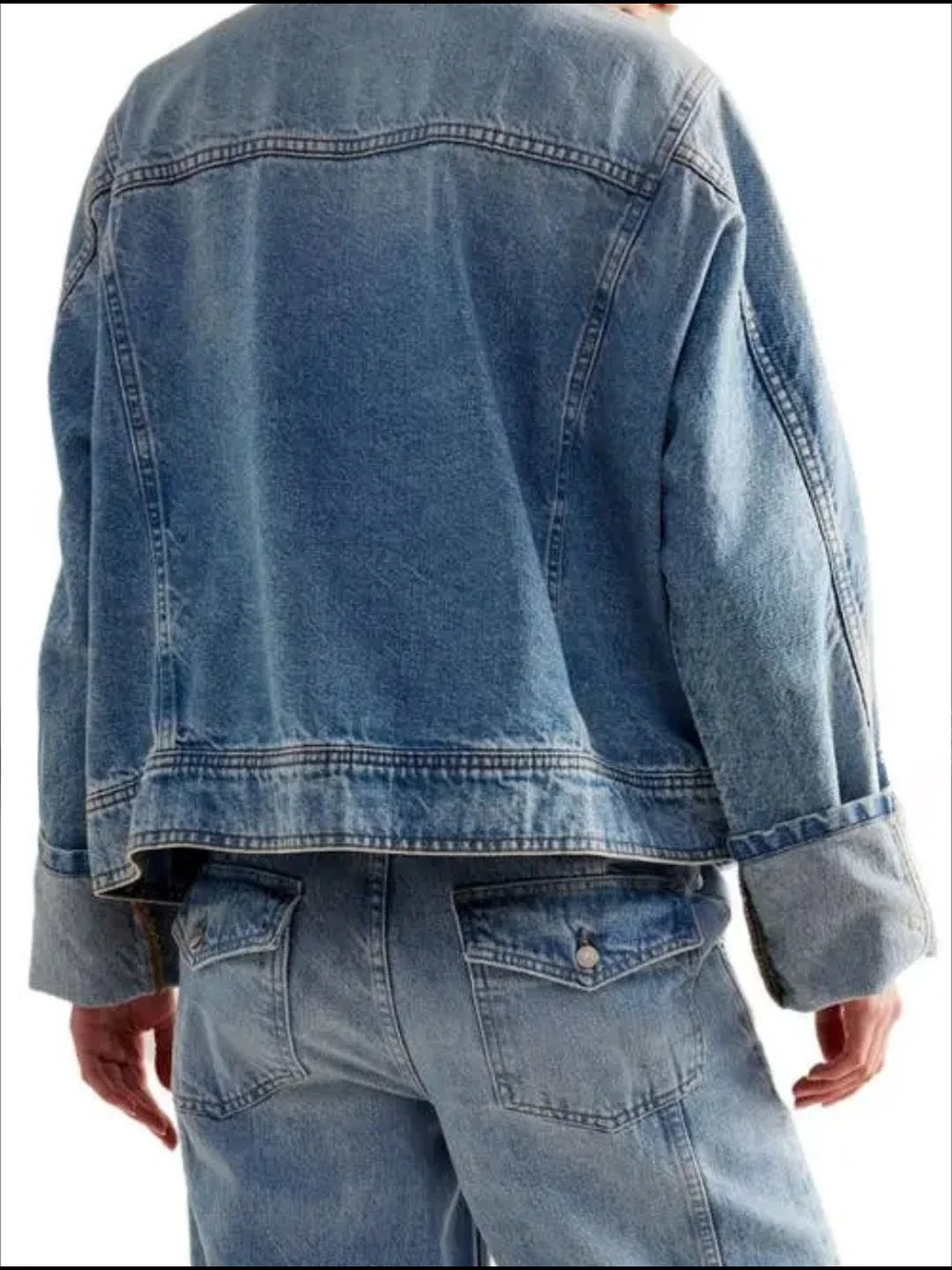 Free People Suzy Oversized Denim Jacket - Size S - Picture 2 of 11
